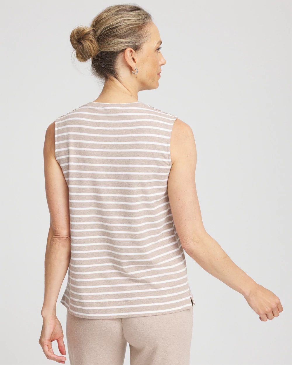 Chico's - Zenergy® UPF Sleeveless Metallic-Striped Tank