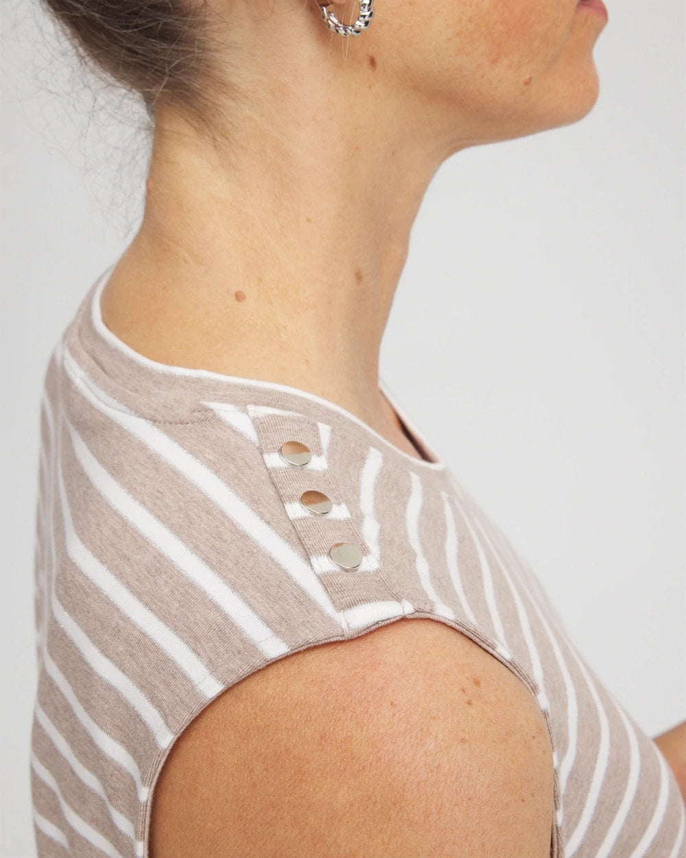 Chico's - Zenergy® UPF Sleeveless Metallic-Striped Tank