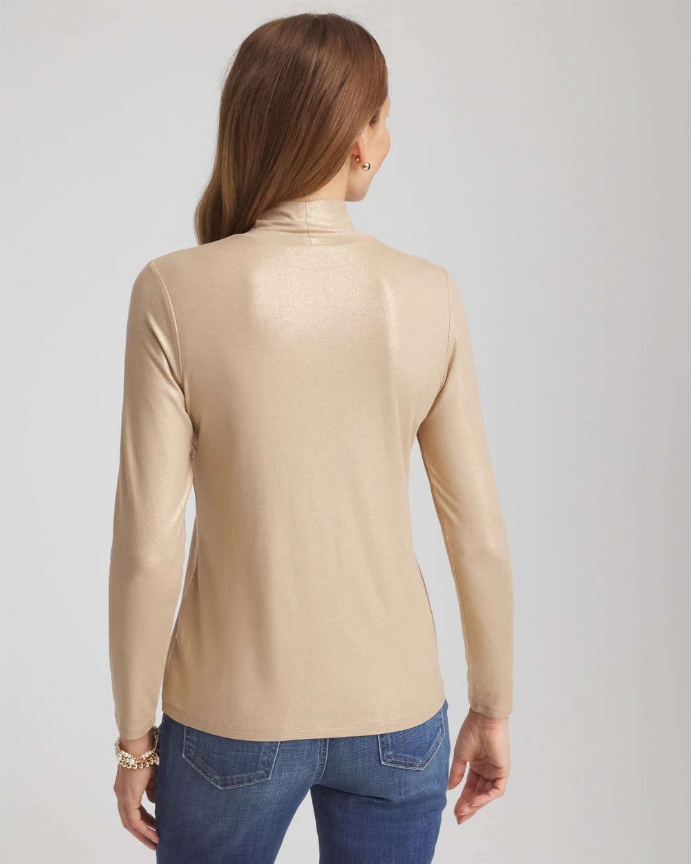 Chico's - Touch of Cool™ Foil Mock Neck Layering Tee