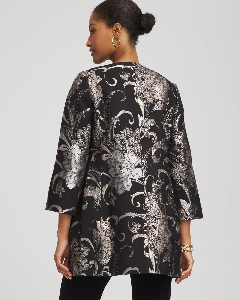 Chico's - Travelers™ Collection Jacquard Floral Shine Jacket