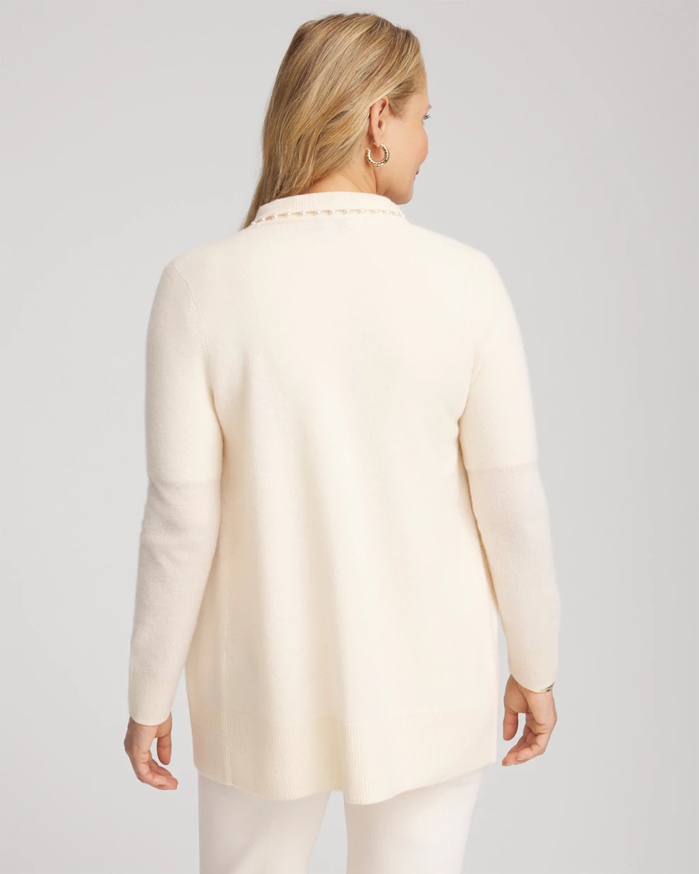 Chico's - Cashmere Pearl-Trim Cardigan