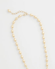 Chico's - Gold Bead Long Single-Strand Necklace