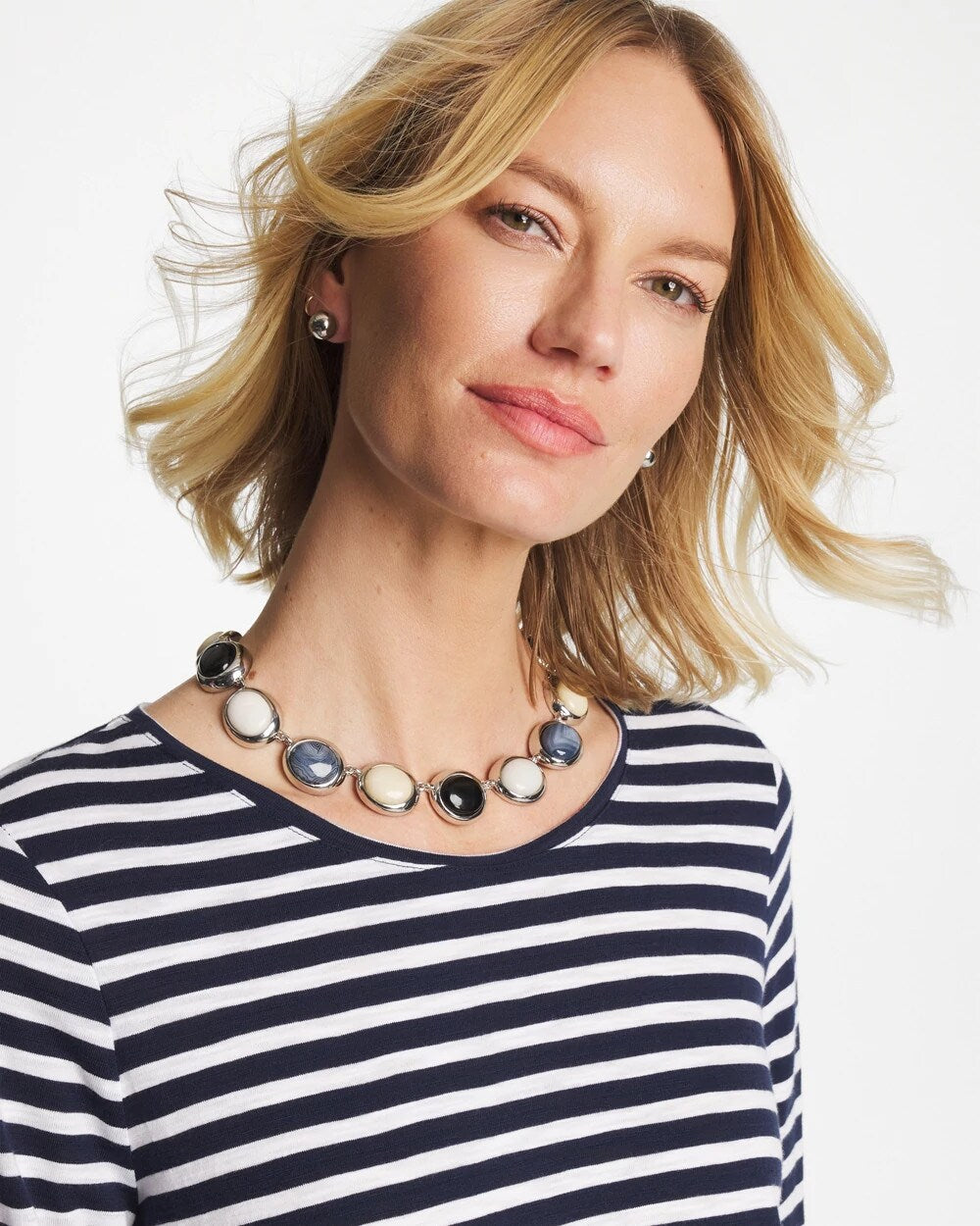 Chico's - Short Polka Dot Collar