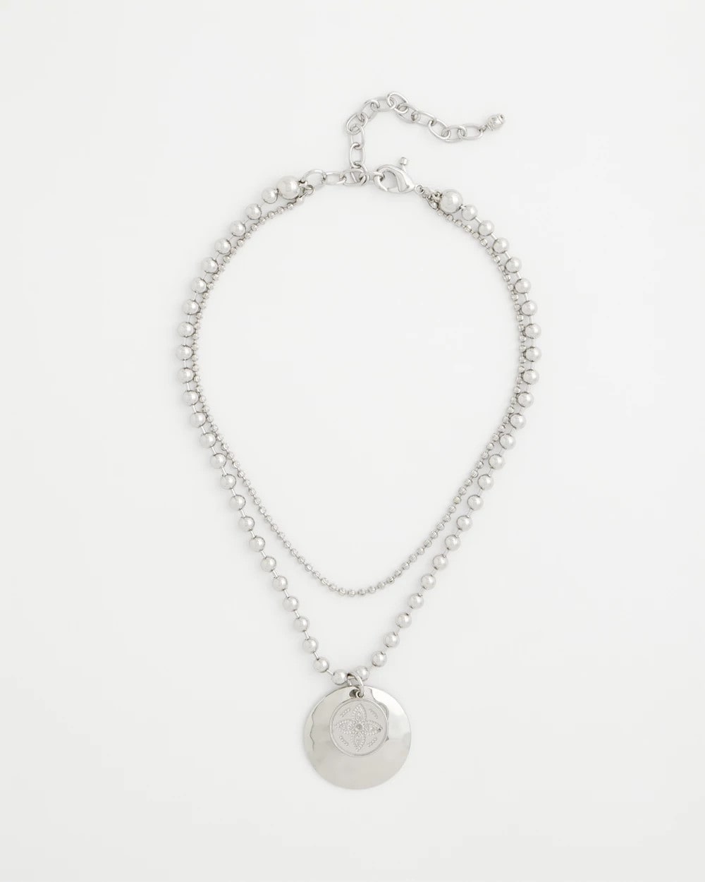 Chico's - Short Silver Ball Chain Pendant