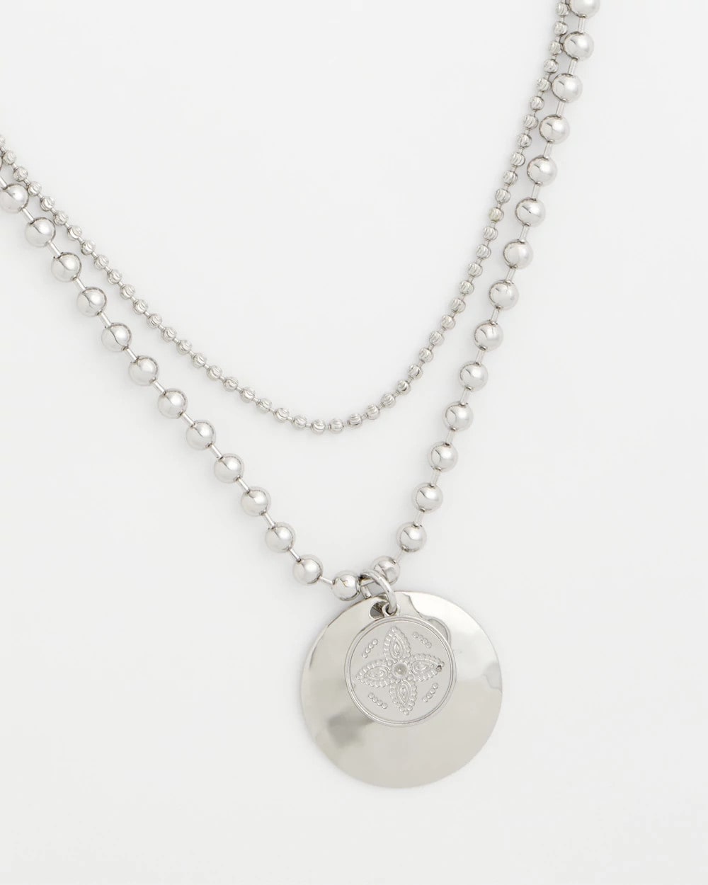 Chico's - Short Silver Ball Chain Pendant