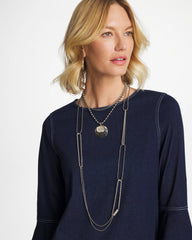 Chico's - Short Silver Ball Chain Pendant