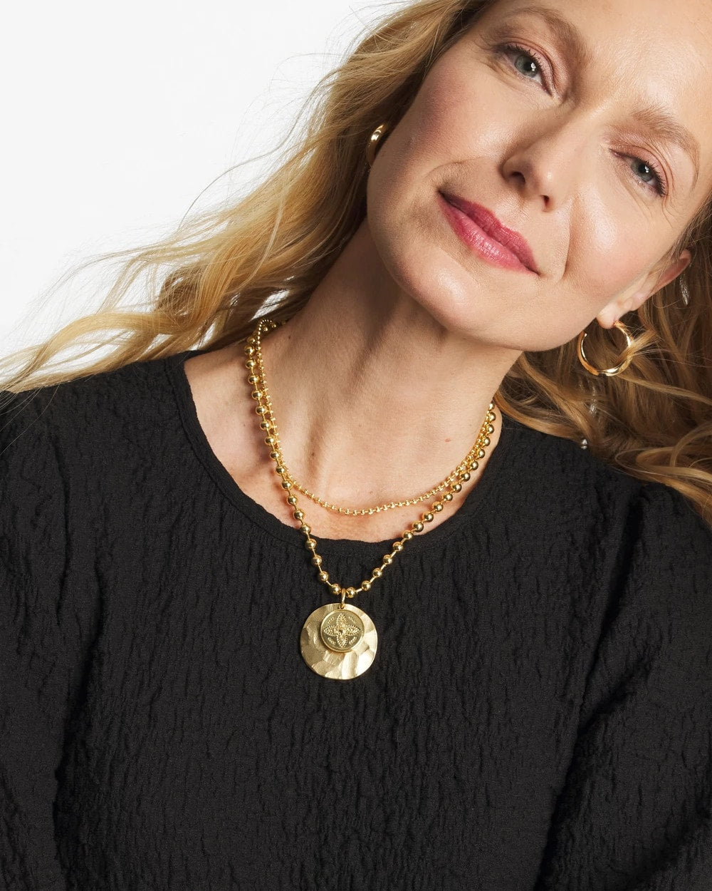Chico's - Short Gold Ball Chain Pendant