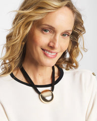 Chico's - Gold Pendant Cord Necklace