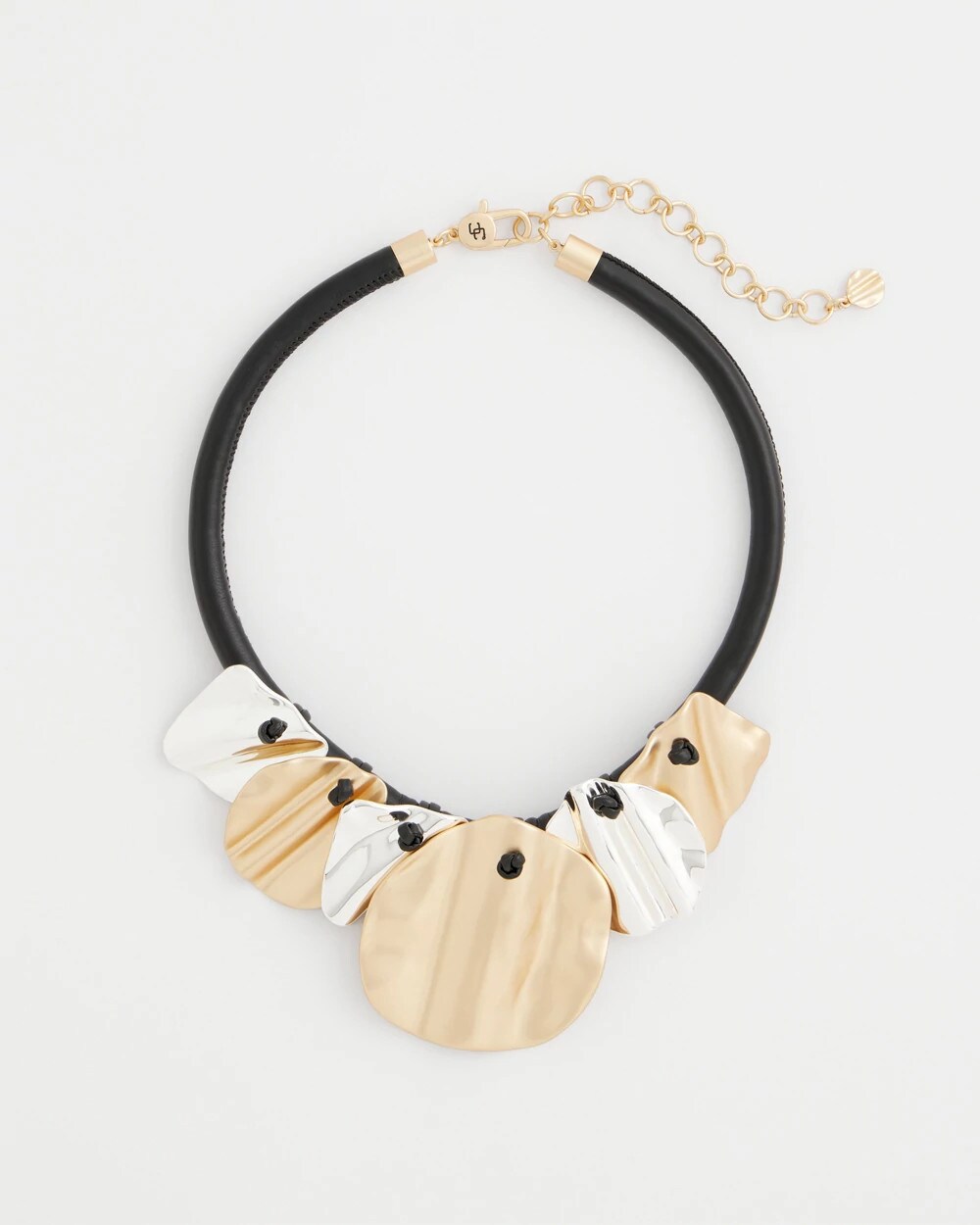 Chico's - Crinkle Mixed Metal Bib Necklace