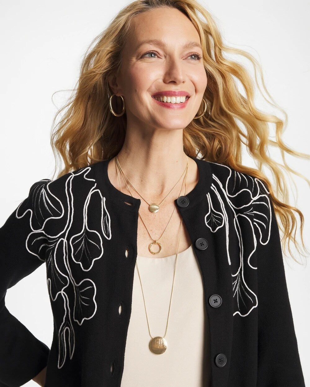 Chico's - Gold Triple Pendant Necklace