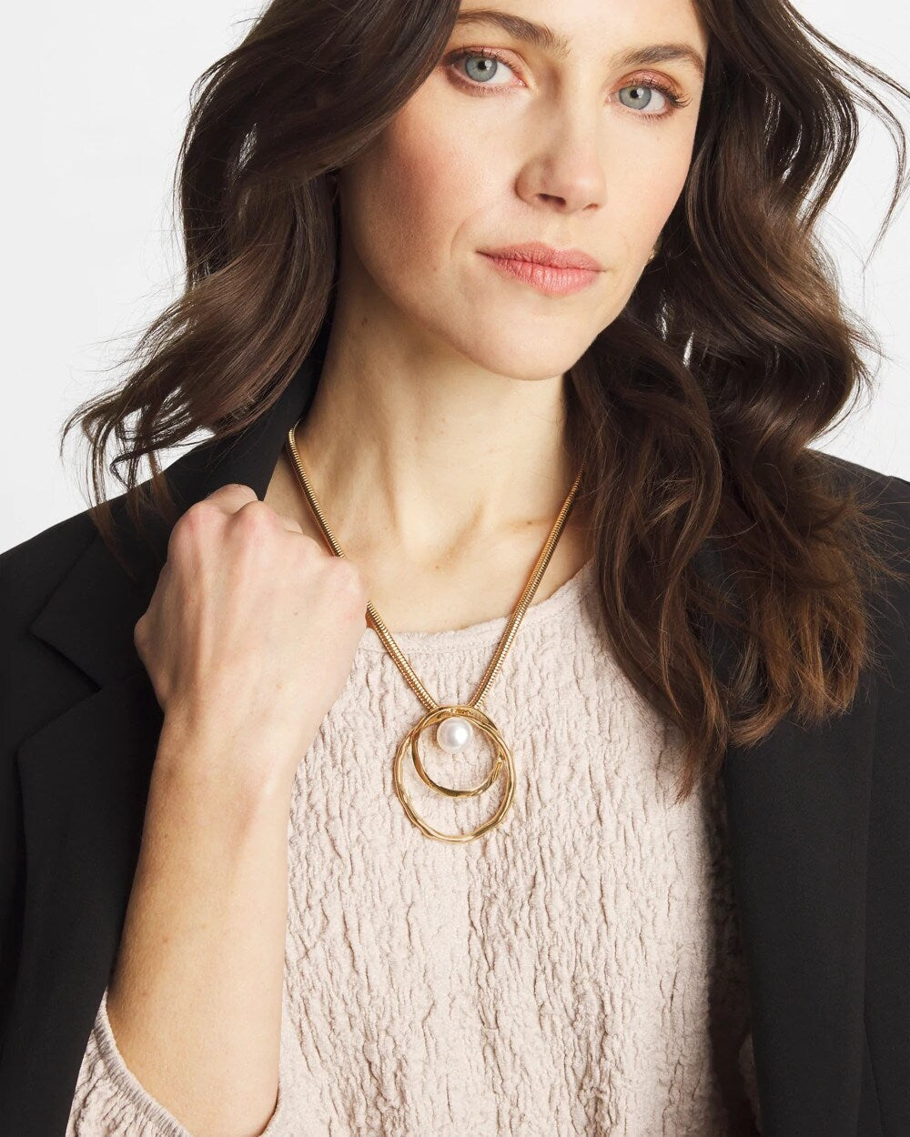 Chico's - Pearl and Gold Pendant