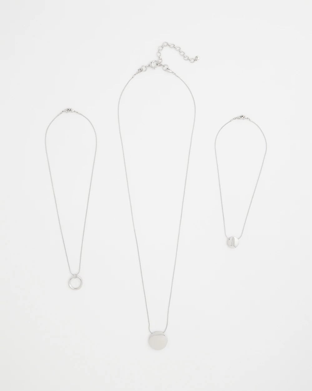 Chico's - Silver Triple Pendant Necklace