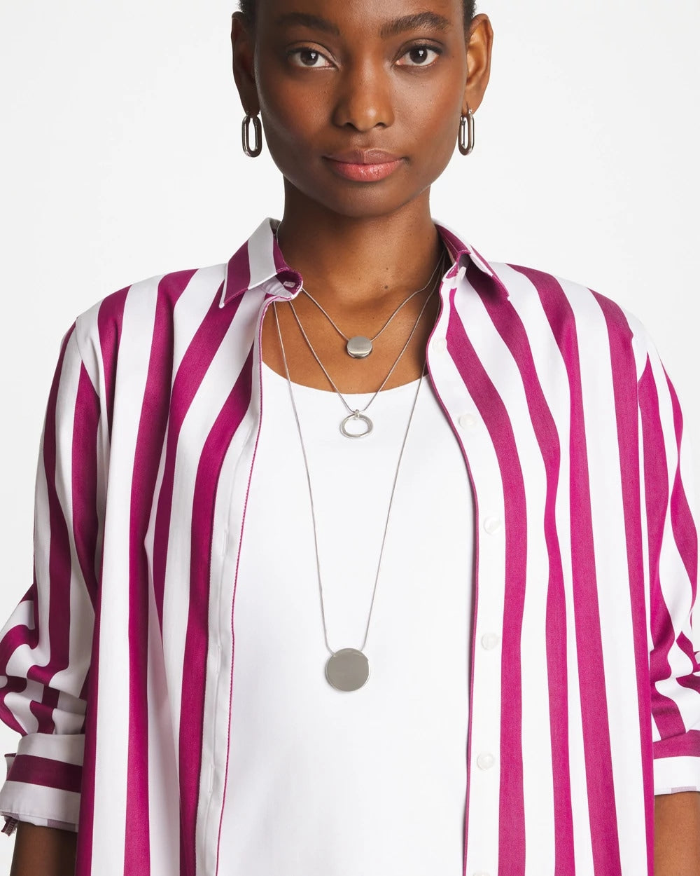 Chico's - Silver Triple Pendant Necklace
