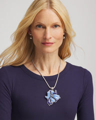 Chico's - Blue Flower Pendant