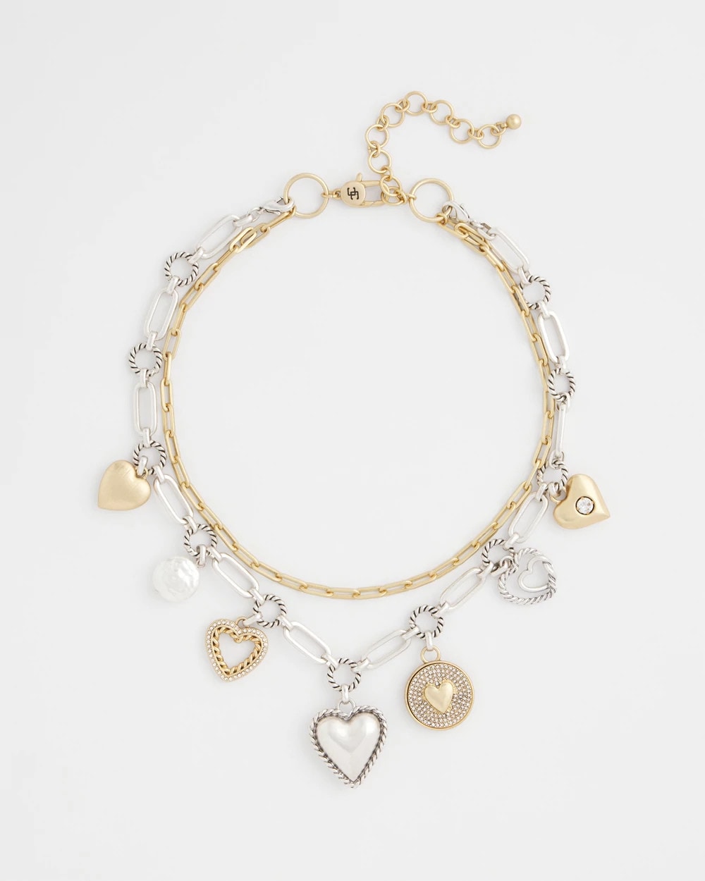 Chico's - Mixed Metal Heart Charm Necklace