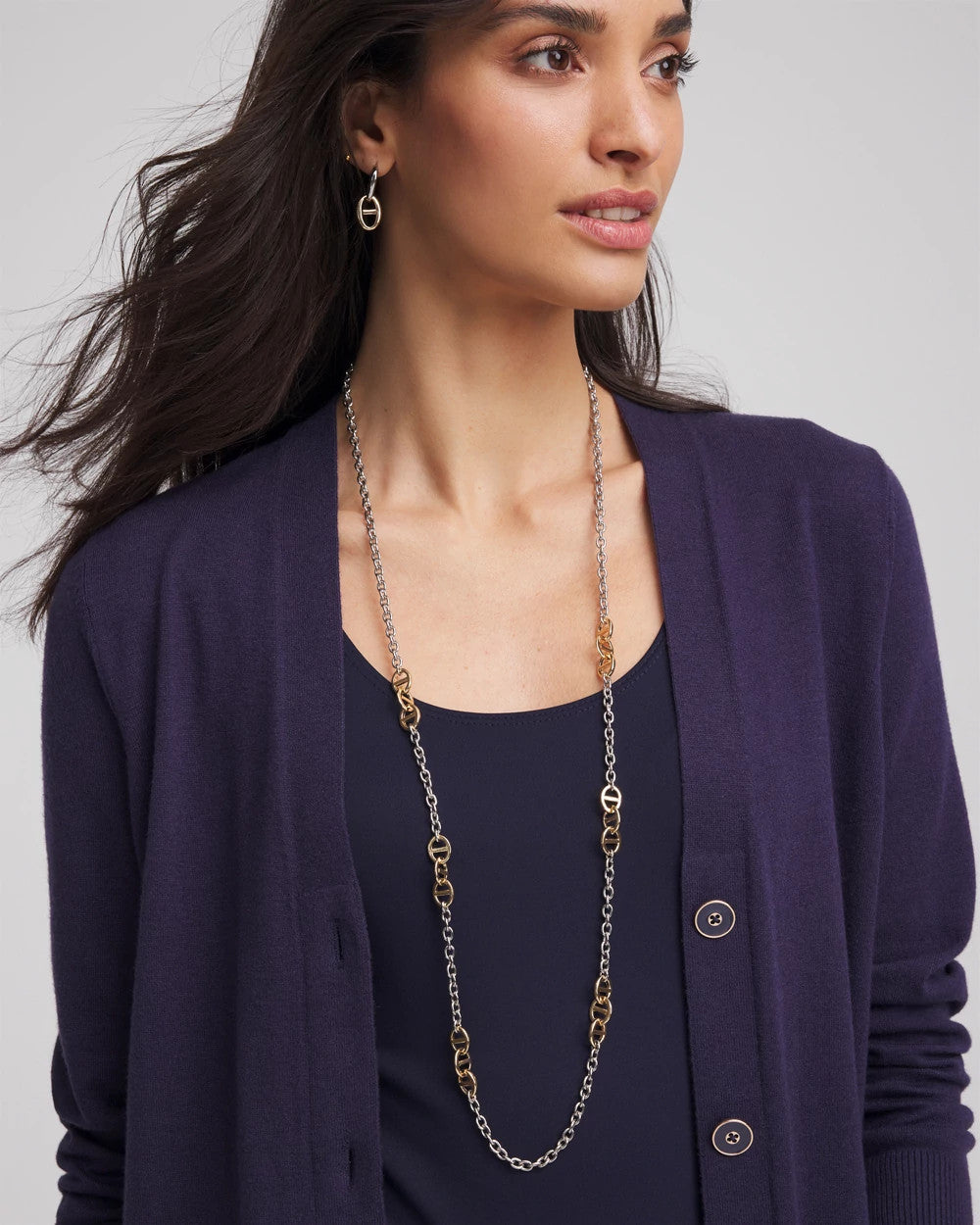 Chico's - Mixed Metal Link Long Necklace