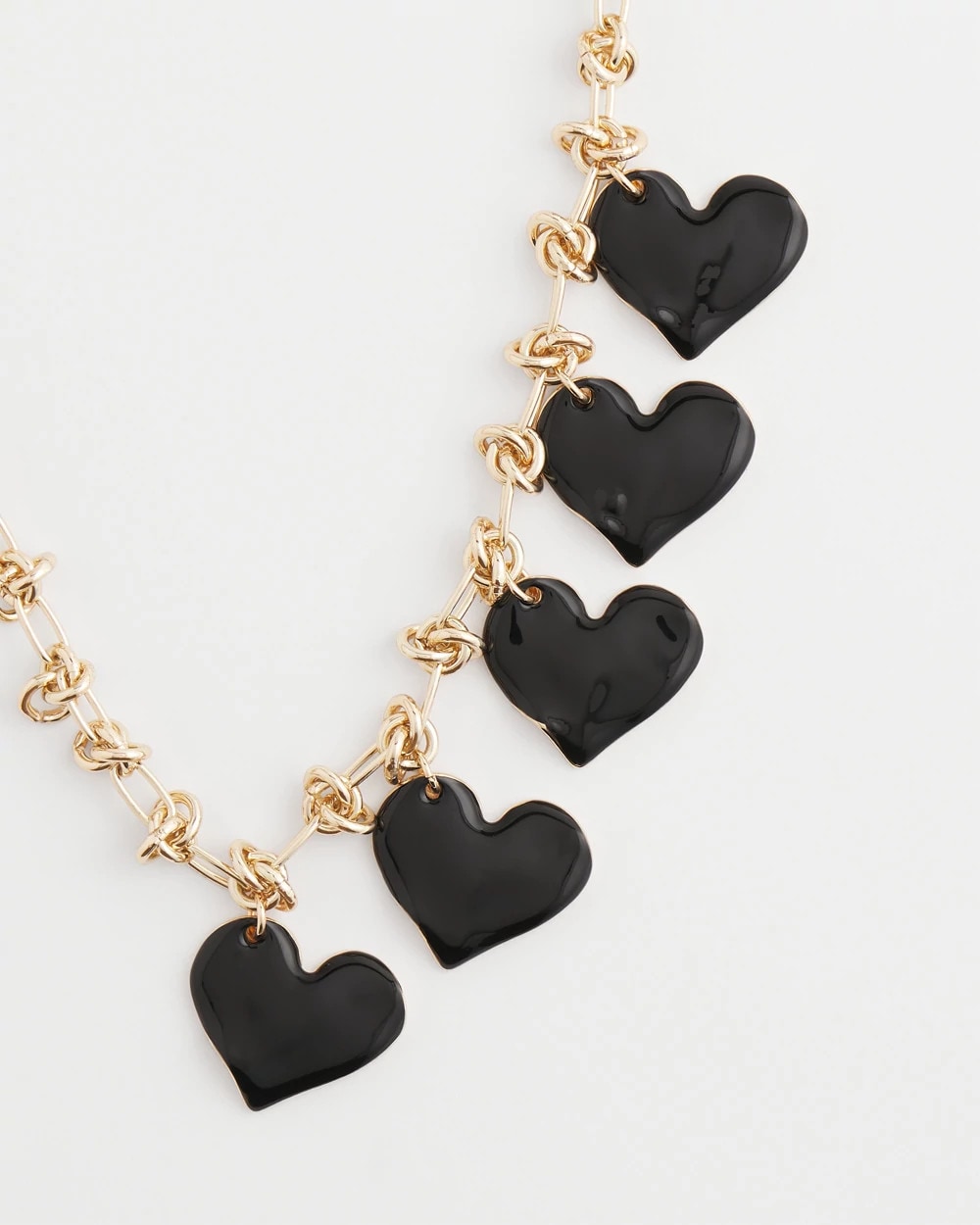 Chico's - Black Heart Drop Off Necklace
