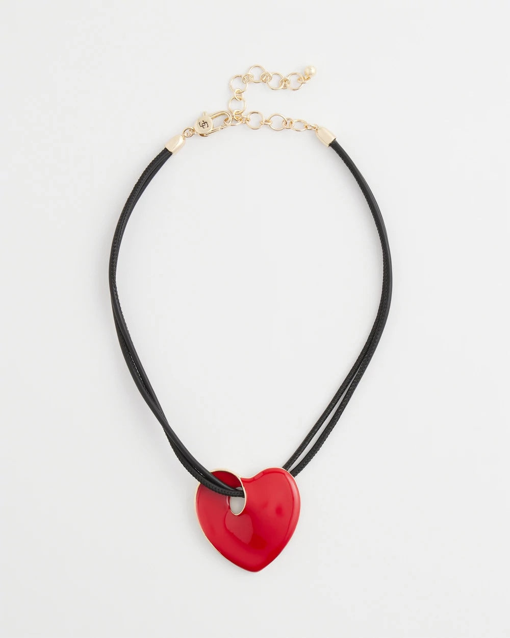 Chico's - Red Enamel Heart Pendant Necklace