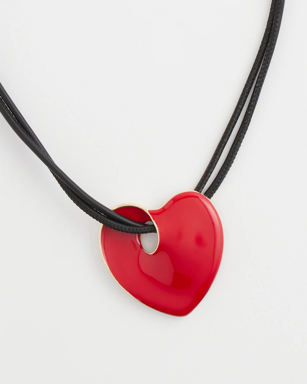 Chico's - Red Enamel Heart Pendant Necklace