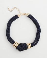Chico's - Navy Knot Rope Necklace