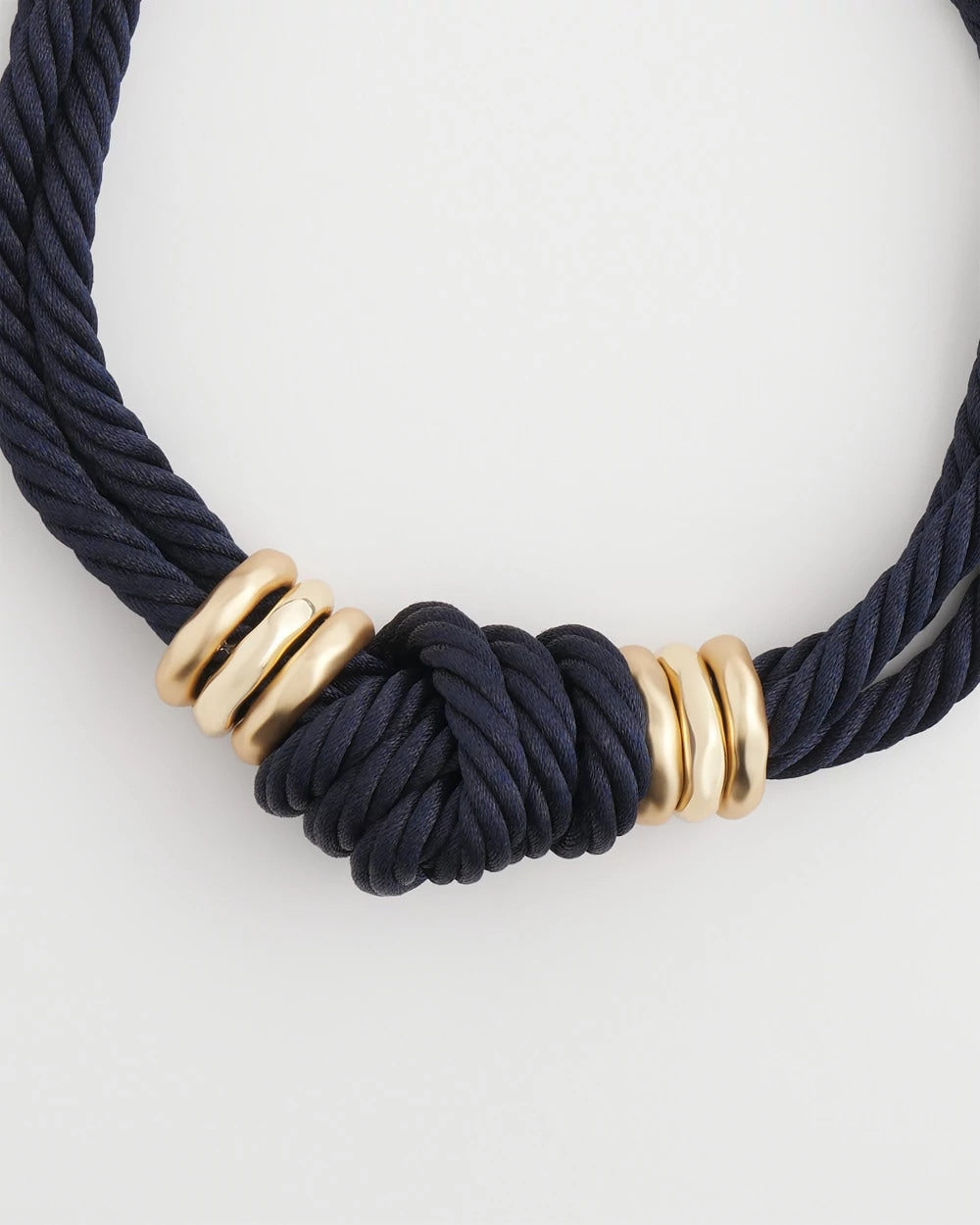 Chico's - Navy Knot Rope Necklace