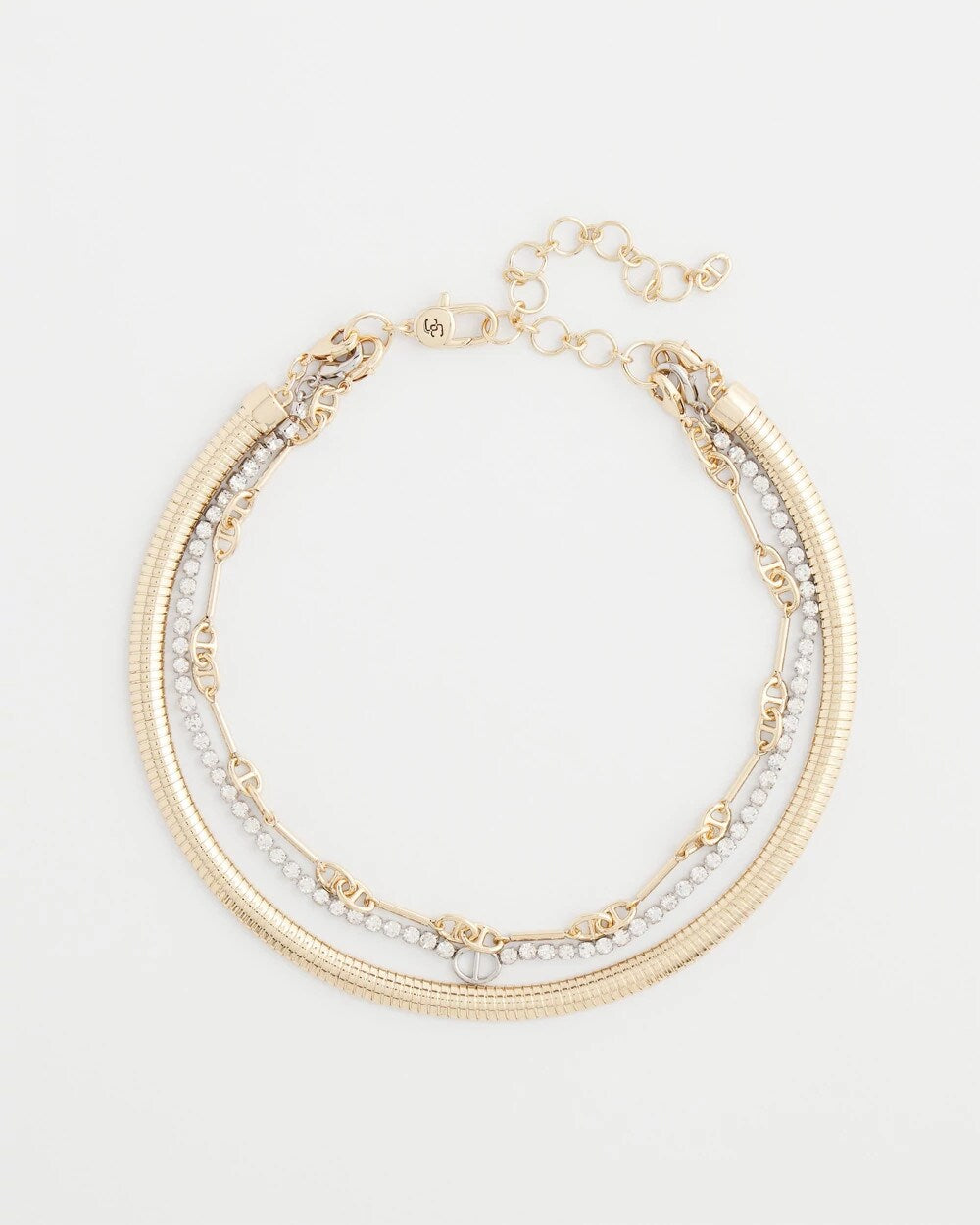 Chico's - Mixed Metal Link Triple-Strand Necklace