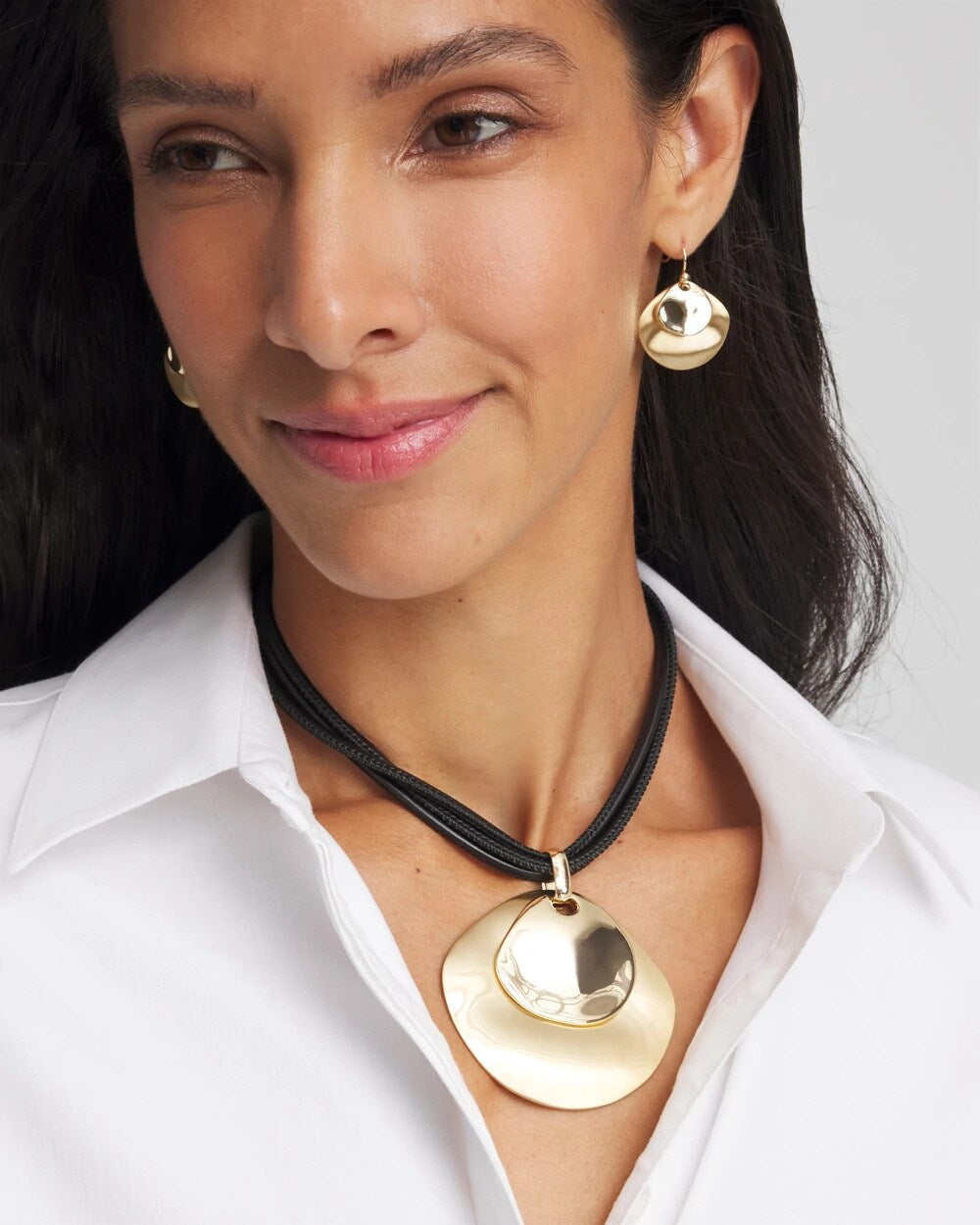 Chico's - Gold Pendant On Cord