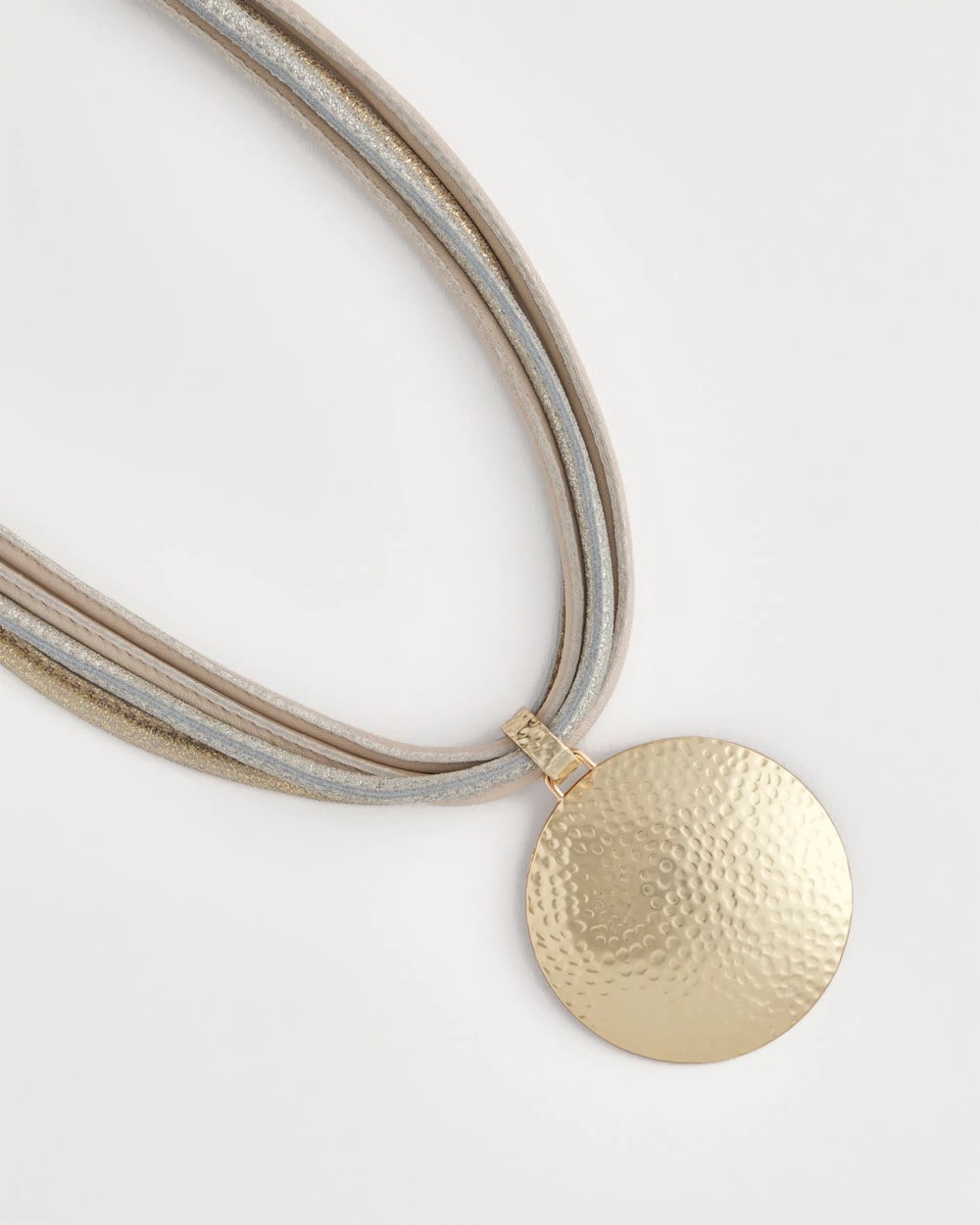 Chico's - Textured Golden Pendant Necklace