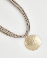 Chico's - Textured Golden Pendant Necklace