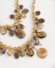 Chico's - Faceted Gem Drop Off Bib Necklace