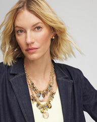 Chico's - Faceted Gem Drop Off Bib Necklace