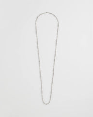 Chico's - Silvertone Long Beaded Necklace