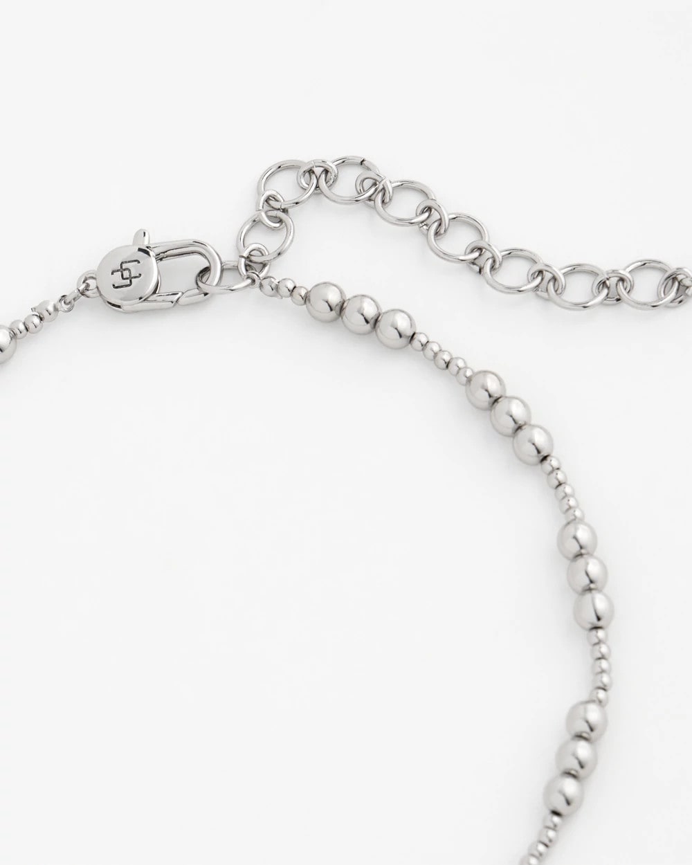 Chico's - Silvertone Beaded Necklace