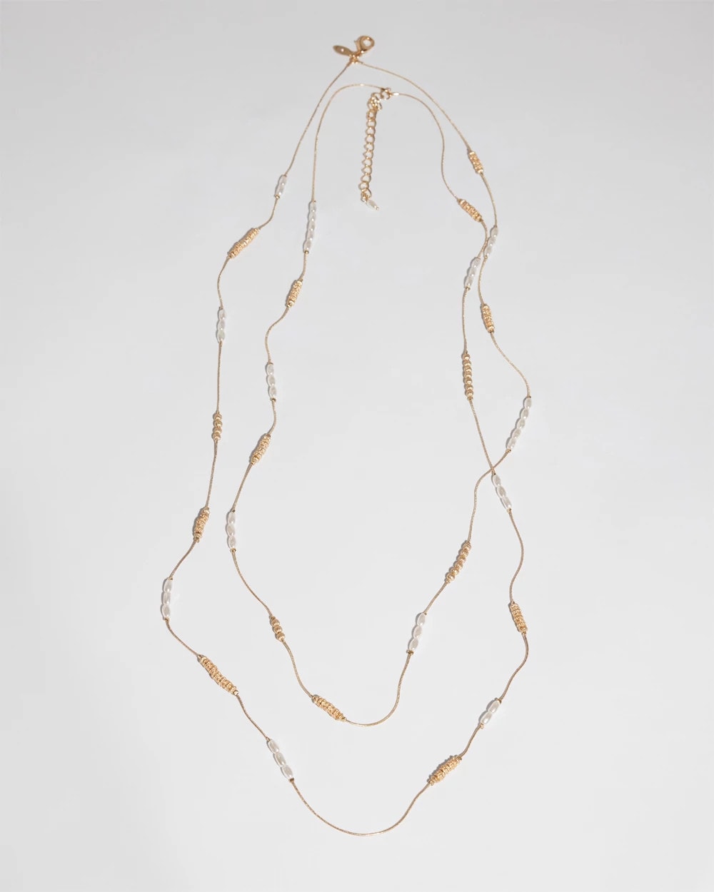 Chico's - Long Faux-Pearl and Goldtone Double-Strand Necklace