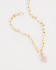 Chico's - Genuine Quartz Heart Pendant Necklace