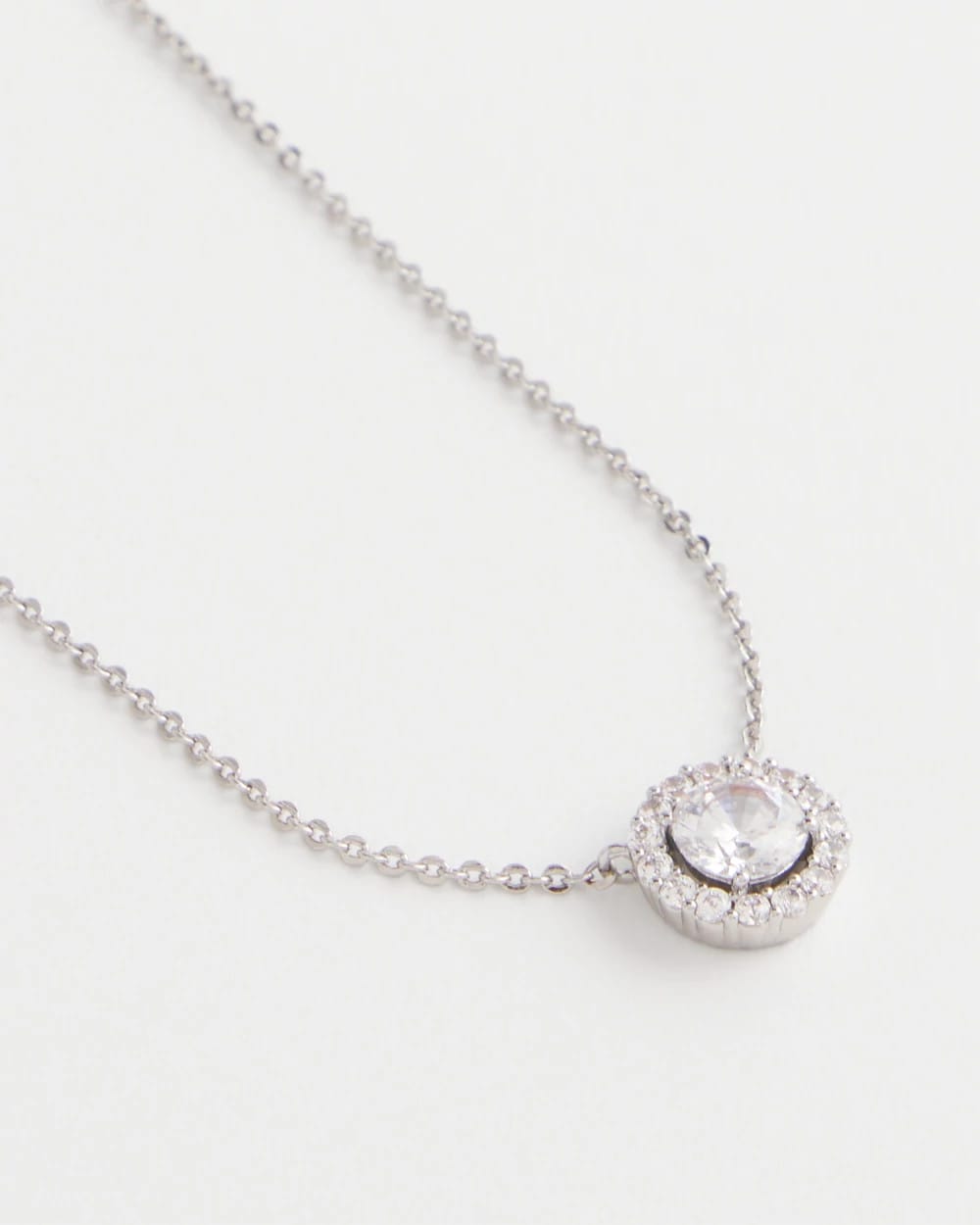 Chico's - Silver Tone Drop Stone Necklace