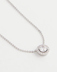 Chico's - Silver Tone Drop Stone Necklace