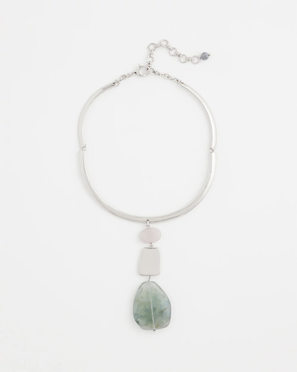 Chico's - Linear Jade & Resin Pendant Collar