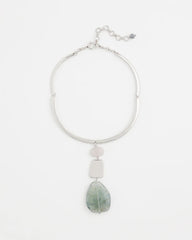 Chico's - Linear Jade & Resin Pendant Collar