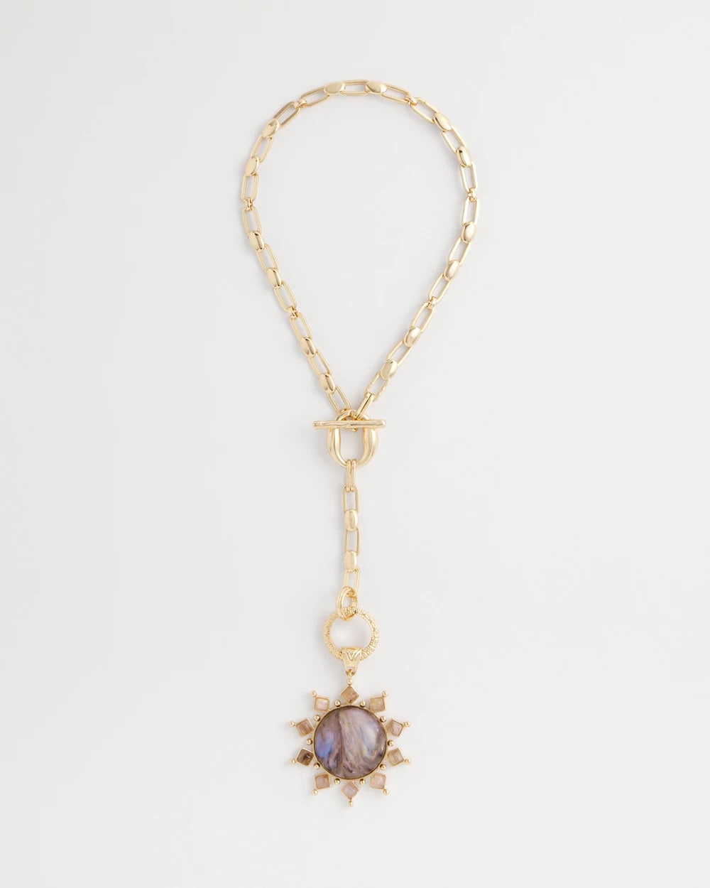 Chico's - Purple Resin Sun Pendant Necklace