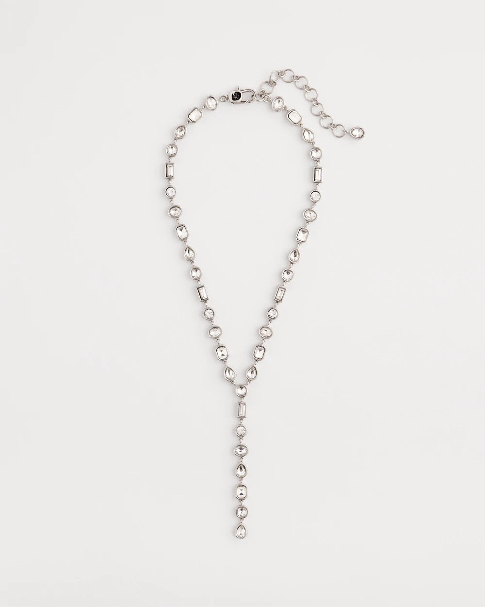 Chico's - Bezel Set Silvertone Y-Necklace