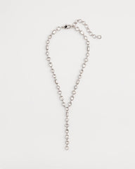 Chico's - Bezel Set Silvertone Y-Necklace