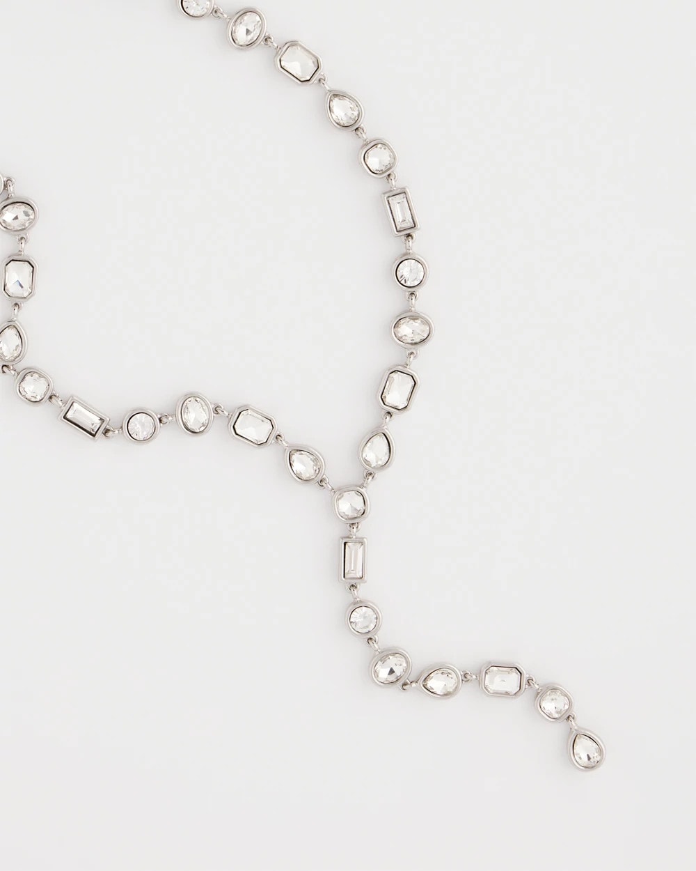 Chico's - Bezel Set Silvertone Y-Necklace