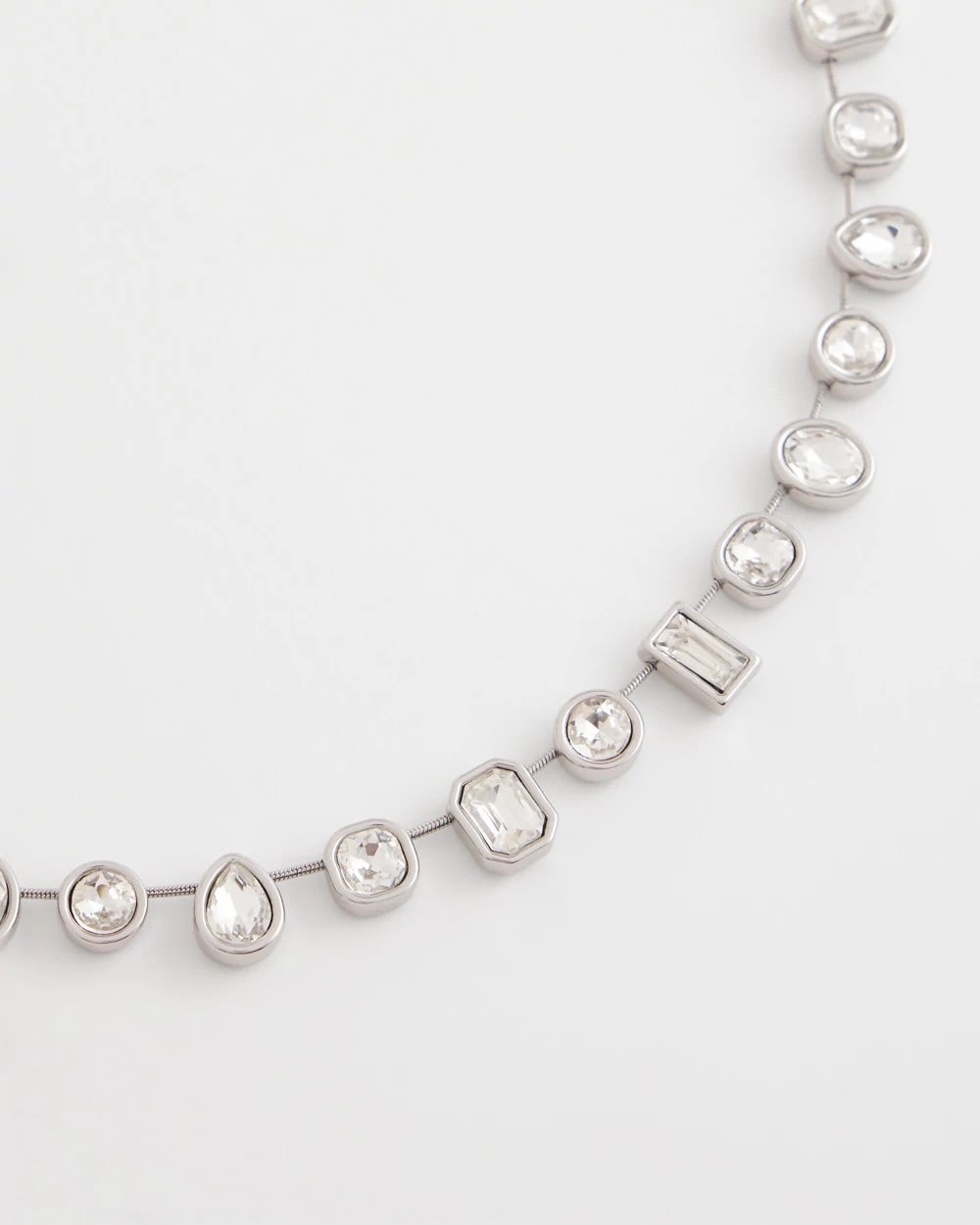 Chico's - Bezel Set Short Silvertone Necklace