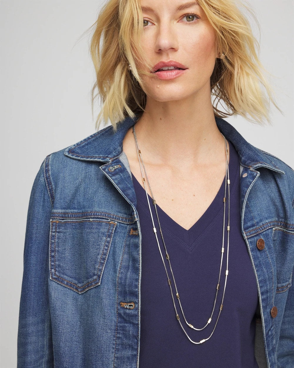 Chico's - Mixed Metal Double Strand Necklace