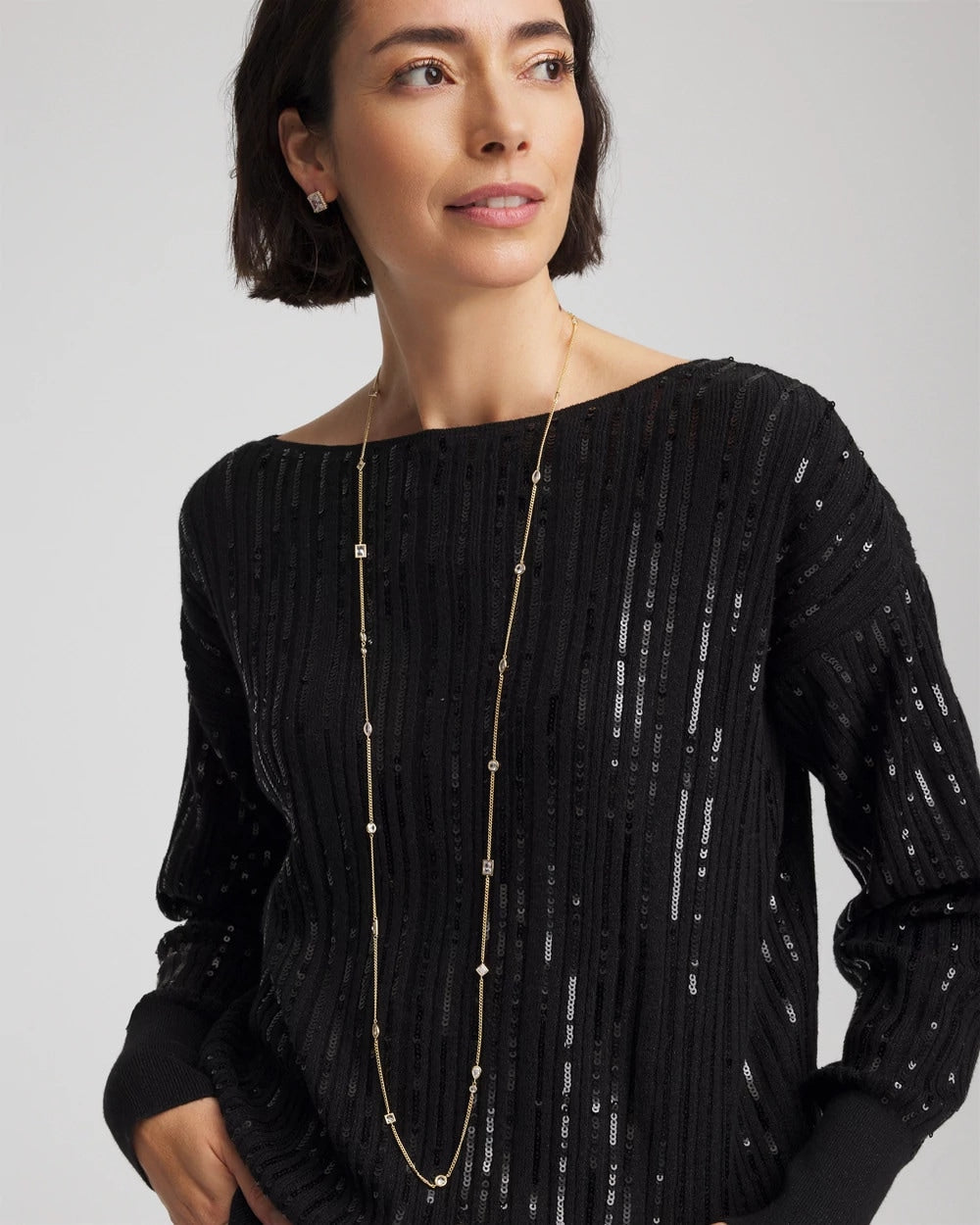 Chico's - Fine Crystal Long Chain Necklace