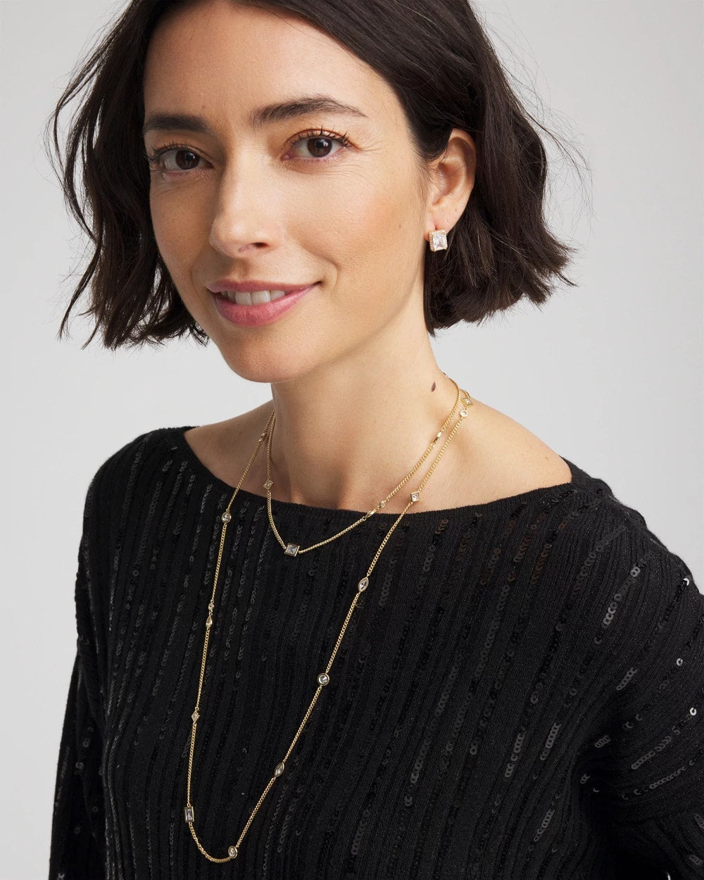 Chico's - Fine Crystal Long Chain Necklace