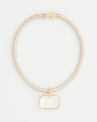 Chico's - Goldtone Glass Gem Pendant Cord Necklace