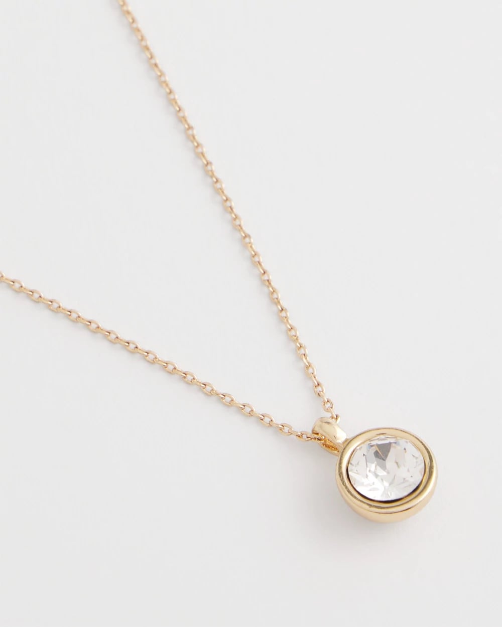 Chico's - Bezel Set Pendant Goldtone Necklace