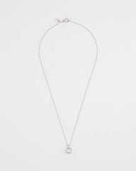 Chico's - Bezel Set Pendant Silvertone Necklace